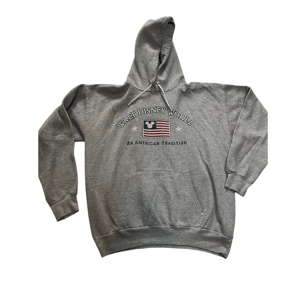 Vintage 90s Walt Disney World Hoodie Gray American Tradition Mickey Mouse M
